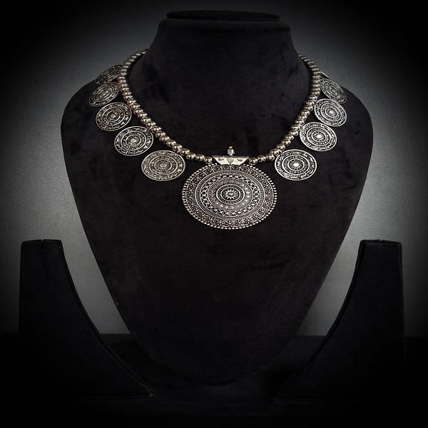 Handcrafted brass and silver necklace